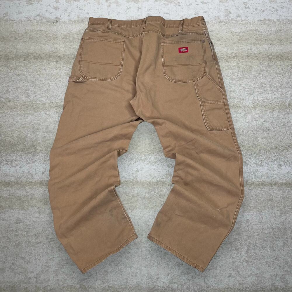 Vintage 90s Dickies Carpenter Pants 40x32  Baggy Wide Leg Tan Canvas Cotton